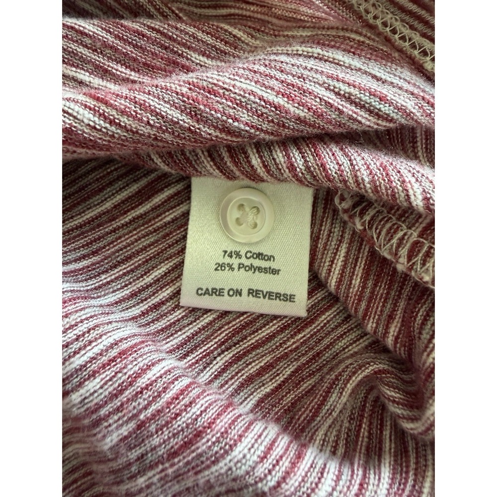 Billy Reid Men's Striped Polo Shirt Red White Short Sleeve Size L Pocket Knit - Picture 5 of 5